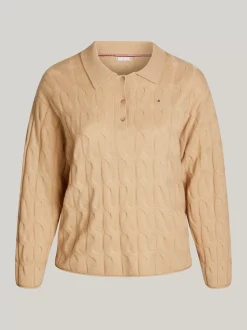 Swetry|Dzianina*Tommy Hilfiger Sweter Curve Z Czystej Wełny CLASSIC KHAKI