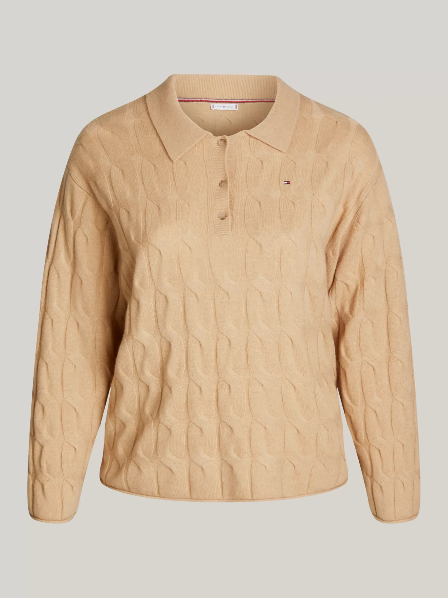 Swetry|Dzianina*Tommy Hilfiger Sweter Curve Z Czystej Wełny CLASSIC KHAKI