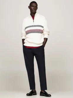 Sweter Z Zamkiem|Swetry*Tommy Hilfiger Sweter Global O Luźnym Kroju IVORY