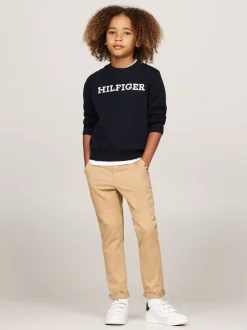 Dzianina*Tommy Hilfiger Sweter Hilfiger Monotype Z Okrągłym Dekoltem DESERT SKY