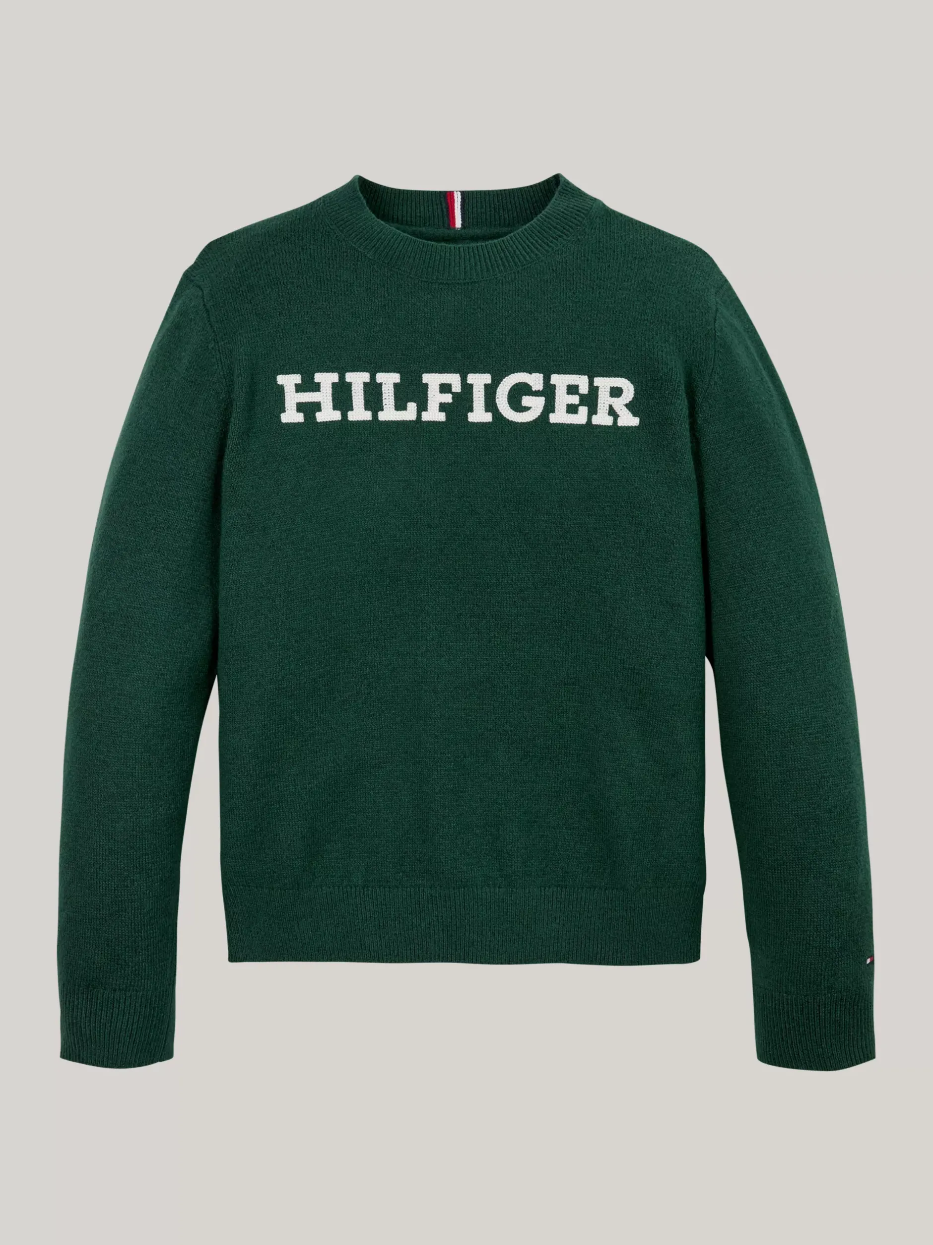 Dzianina*Tommy Hilfiger Sweter Hilfiger Monotype Z Okrągłym Dekoltem ORNAMENTAL GREEN