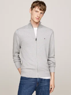 Kardigany|Swetry*Tommy Hilfiger Sweter Na Zamek Z Kaszmirem LIGHT GREY HEATHER