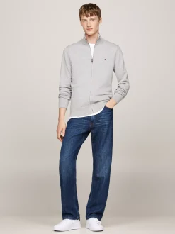 Kardigany|Swetry*Tommy Hilfiger Sweter Na Zamek Z Kaszmirem LIGHT GREY HEATHER