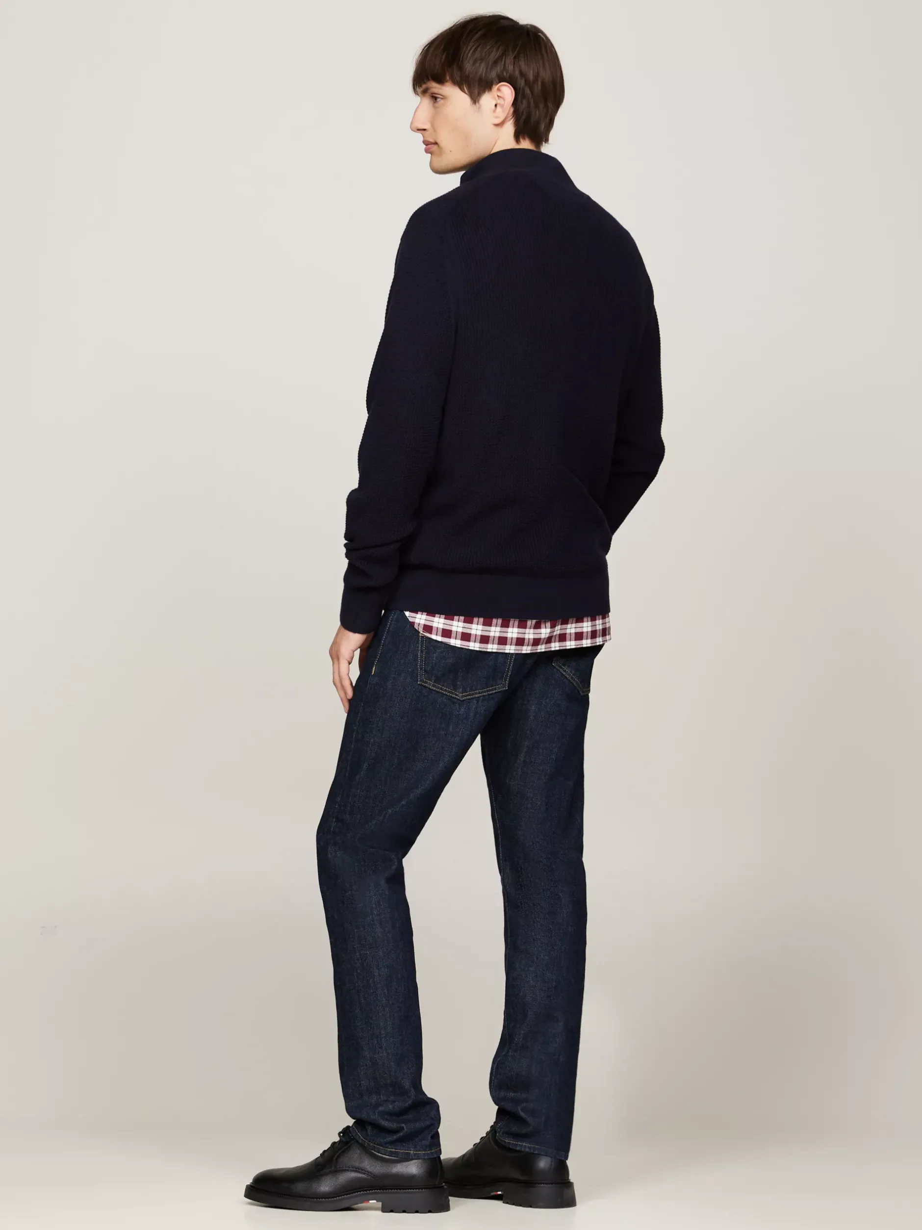 Sweter Z Zamkiem|Swetry*Tommy Hilfiger Sweter O Drobnym Splocie Warkoczowym DESERT SKY