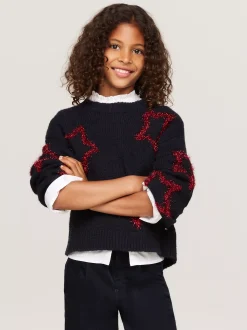 Dzianina*Tommy Hilfiger Sweter O Pudełkowym Kroju DESERT SKY STARS