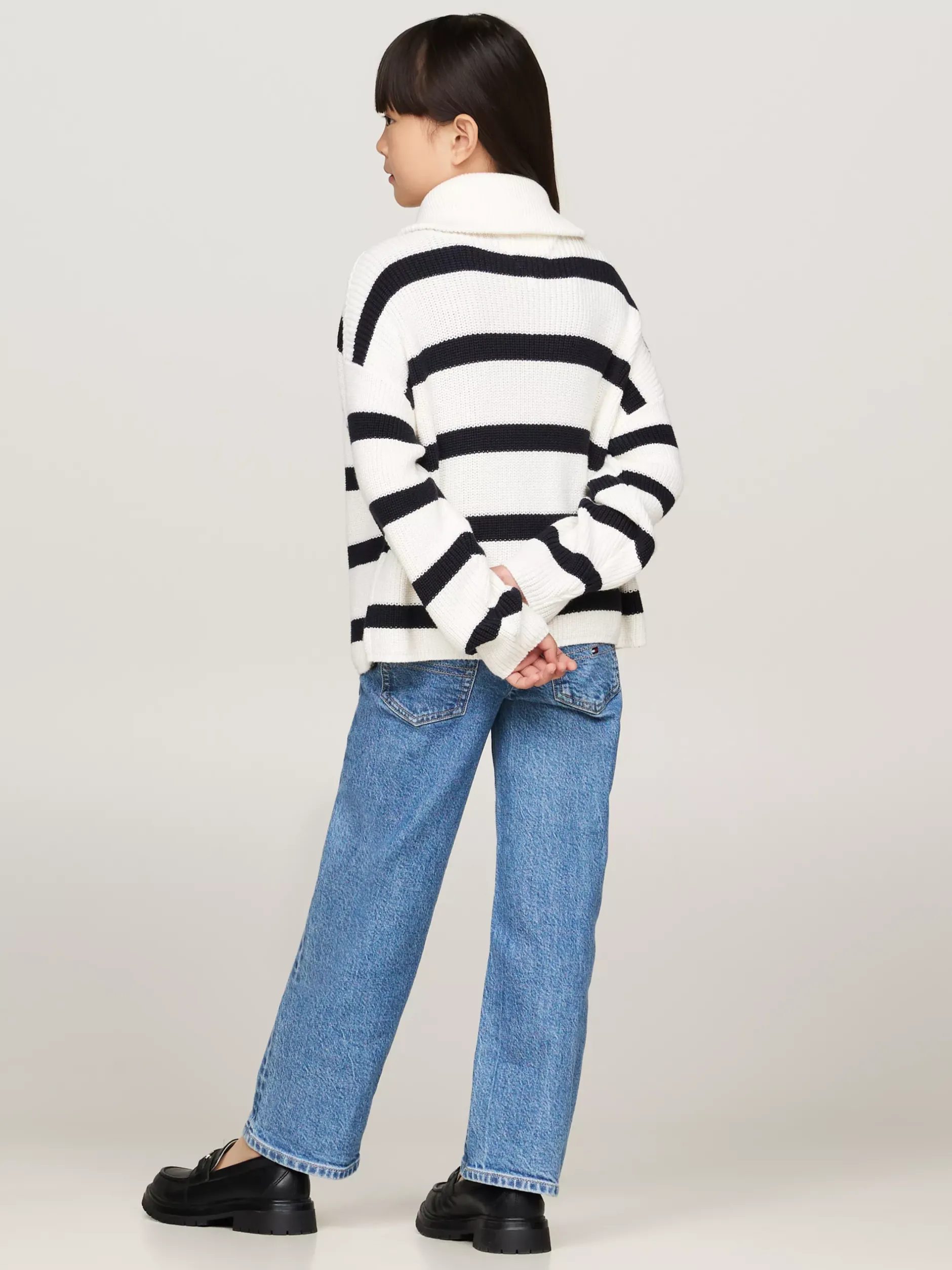 Dzianina*Tommy Hilfiger Sweter O Pudełkowym Kroju W Paski BLUE STRIPE