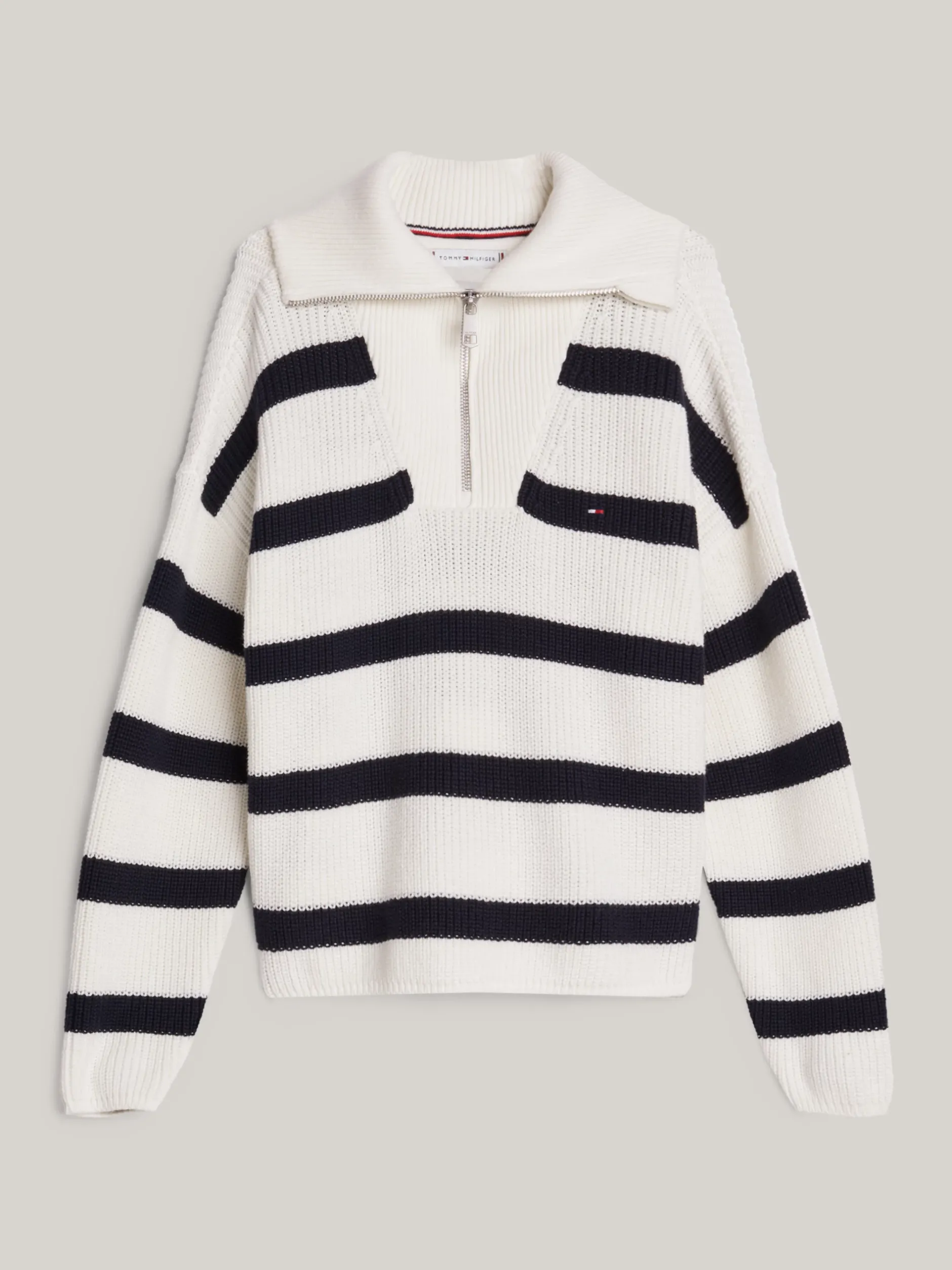 Dzianina*Tommy Hilfiger Sweter O Pudełkowym Kroju W Paski BLUE STRIPE