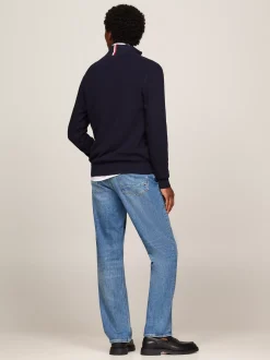 Sweter Z Zamkiem|Swetry*Tommy Hilfiger Sweter O Waflowym Splocie DESERT SKY