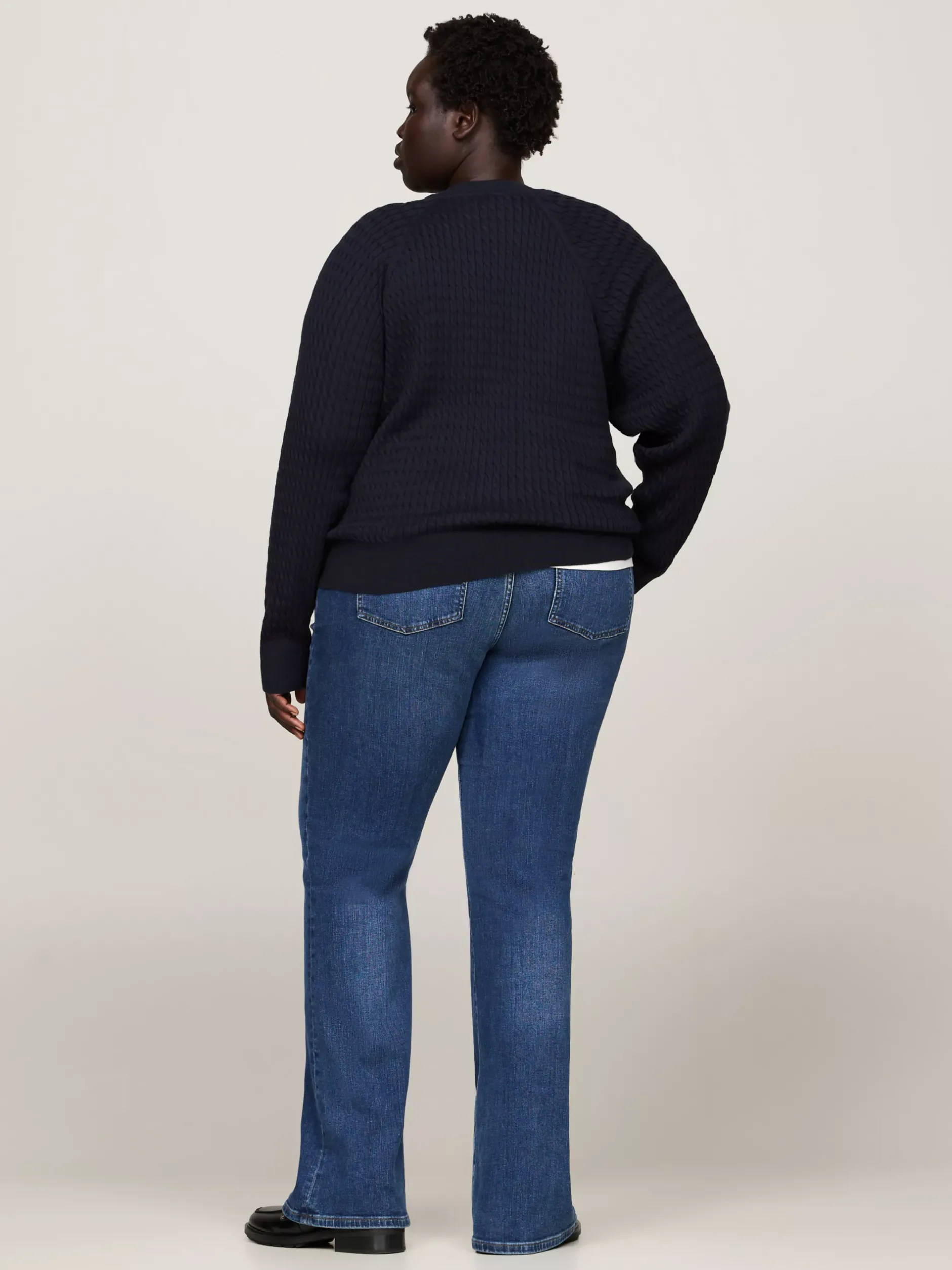 Swetry Z Okrągłym Dekoltem|Swetry*Tommy Hilfiger Sweter O Warkoczowym Splocie Curve DESERT SKY
