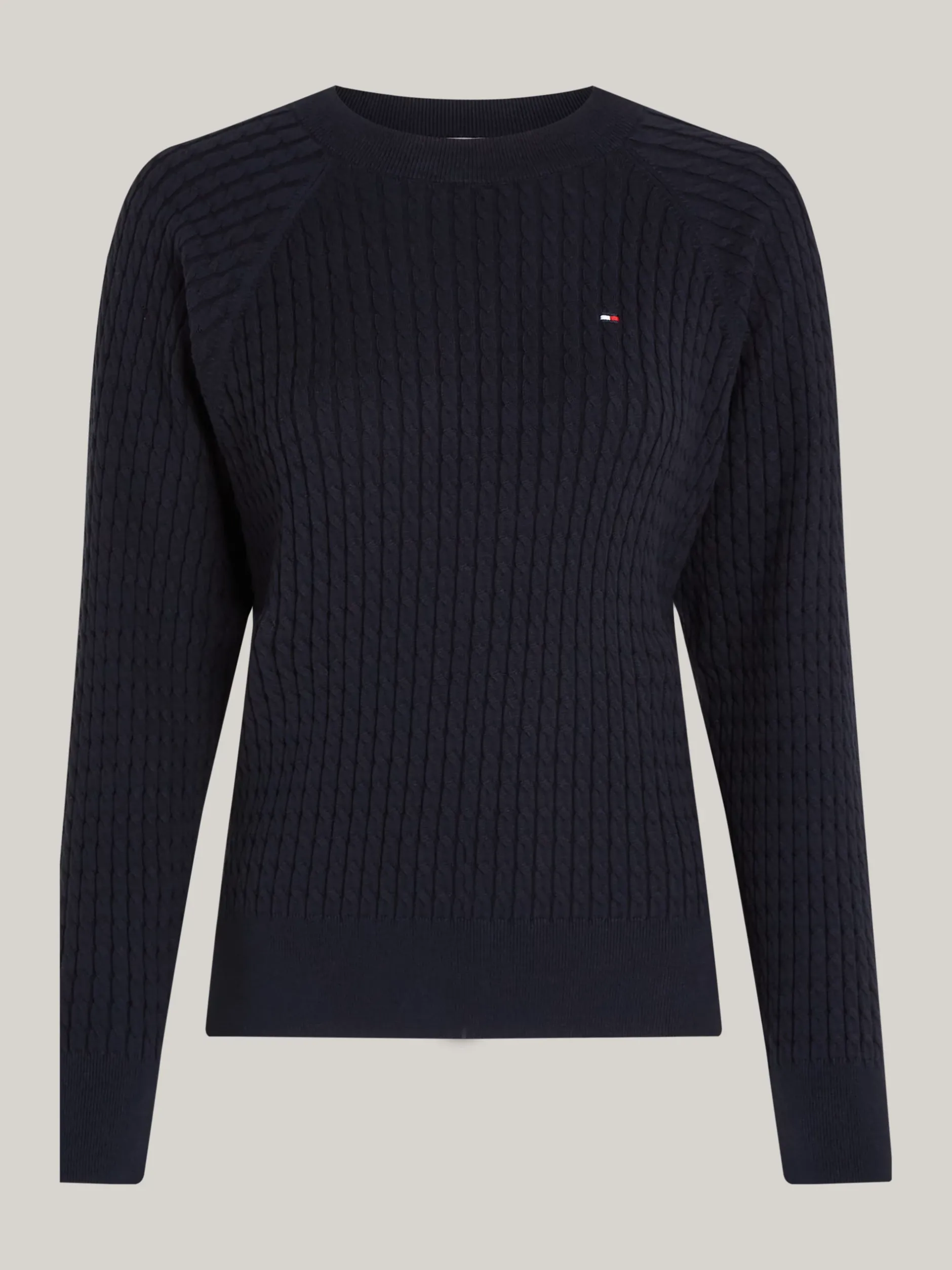 Swetry Z Okrągłym Dekoltem|Swetry*Tommy Hilfiger Sweter O Warkoczowym Splocie Curve DESERT SKY