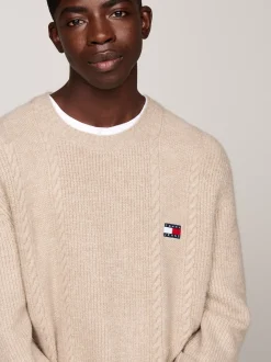 Swetry Z Okrągłym Dekoltem|Swetry*Tommy Hilfiger Sweter O Wąskim Kroju Z Okrągłym Dekoltem GENTLE GOLD