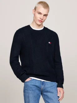 Swetry Z Okrągłym Dekoltem|Swetry*Tommy Hilfiger Sweter O Wąskim Kroju Z Okrągłym Dekoltem DARK NIGHT NAVY