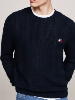 Swetry Z Okrągłym Dekoltem|Swetry*Tommy Hilfiger Sweter O Wąskim Kroju Z Okrągłym Dekoltem DARK NIGHT NAVY