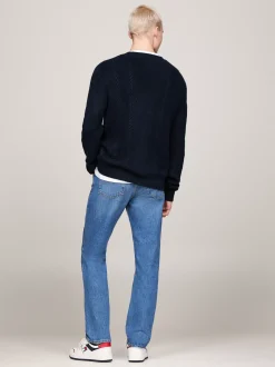 Swetry Z Okrągłym Dekoltem|Swetry*Tommy Hilfiger Sweter O Wąskim Kroju Z Okrągłym Dekoltem DARK NIGHT NAVY