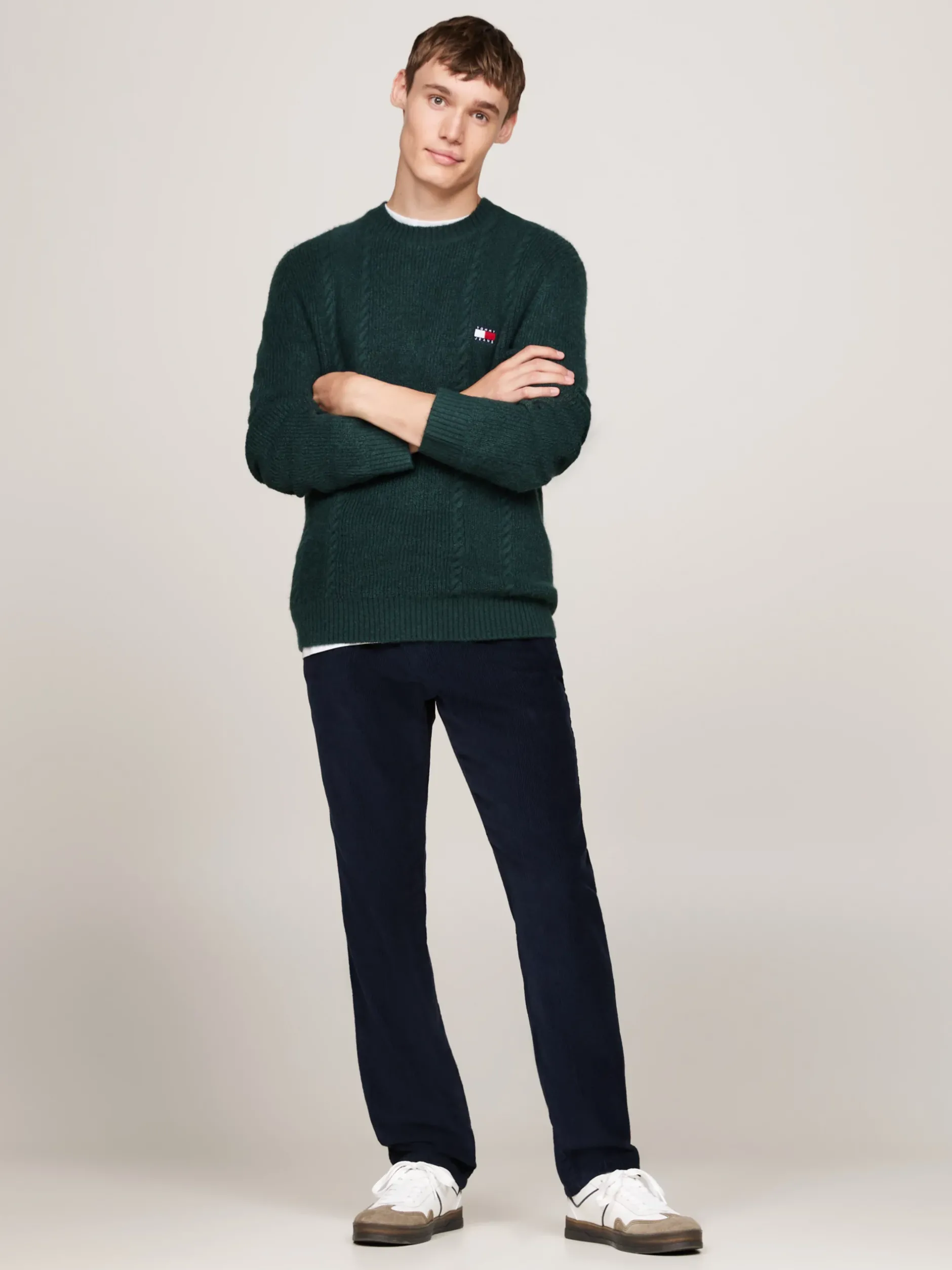 Swetry Z Okrągłym Dekoltem|Swetry*Tommy Hilfiger Sweter O Wąskim Kroju Z Okrągłym Dekoltem DEEP SEAWATER