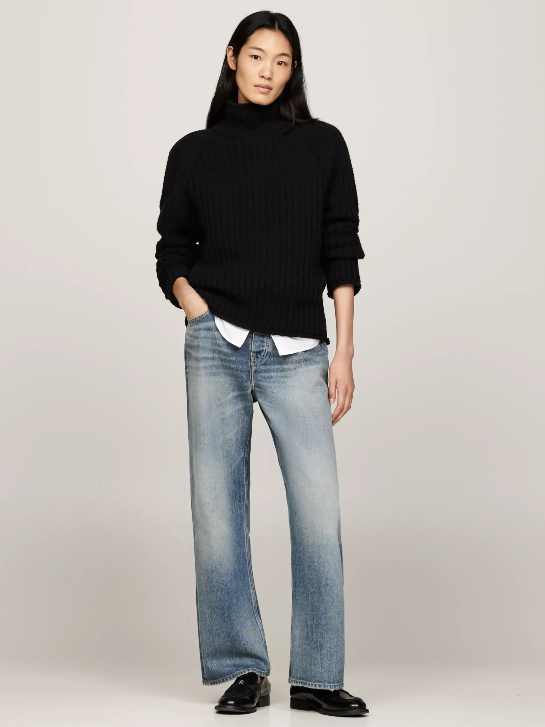 Swetry|Dzianina*Tommy Hilfiger Sweter Oversize O Splocie Kardiganowym BLACK