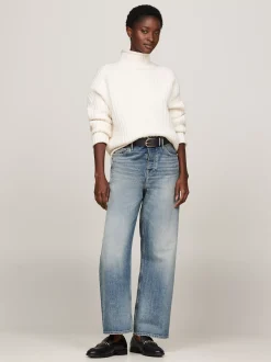 Swetry|Dzianina*Tommy Hilfiger Sweter Oversize O Splocie Kardiganowym IVORY PETAL