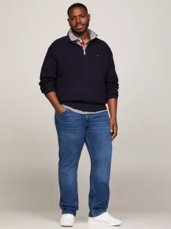 Sweter Z Zamkiem|Swetry*Tommy Hilfiger Sweter Plus Z Teksturowanej Dzianiny Z Zamkiem DESERT SKY