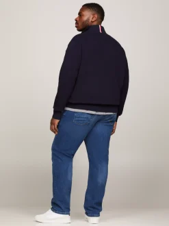 Sweter Z Zamkiem|Swetry*Tommy Hilfiger Sweter Plus Z Teksturowanej Dzianiny Z Zamkiem DESERT SKY