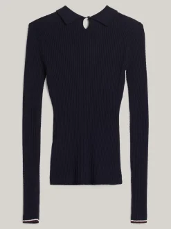 Swetry|Dzianina*Tommy Hilfiger Sweter Polo O Wąskim Kroju Z Kaszmirem DESERT SKY