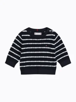 Dziewczynki|Chłopcy*Tommy Hilfiger Sweter W Paski Ze Splotem Warkoczowym NAUTICAL STRIPE