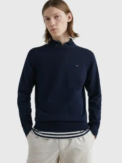 Swetry Z Okrągłym Dekoltem|Swetry*Tommy Hilfiger Sweter Z Bawełny 1985 Collection DESERT SKY