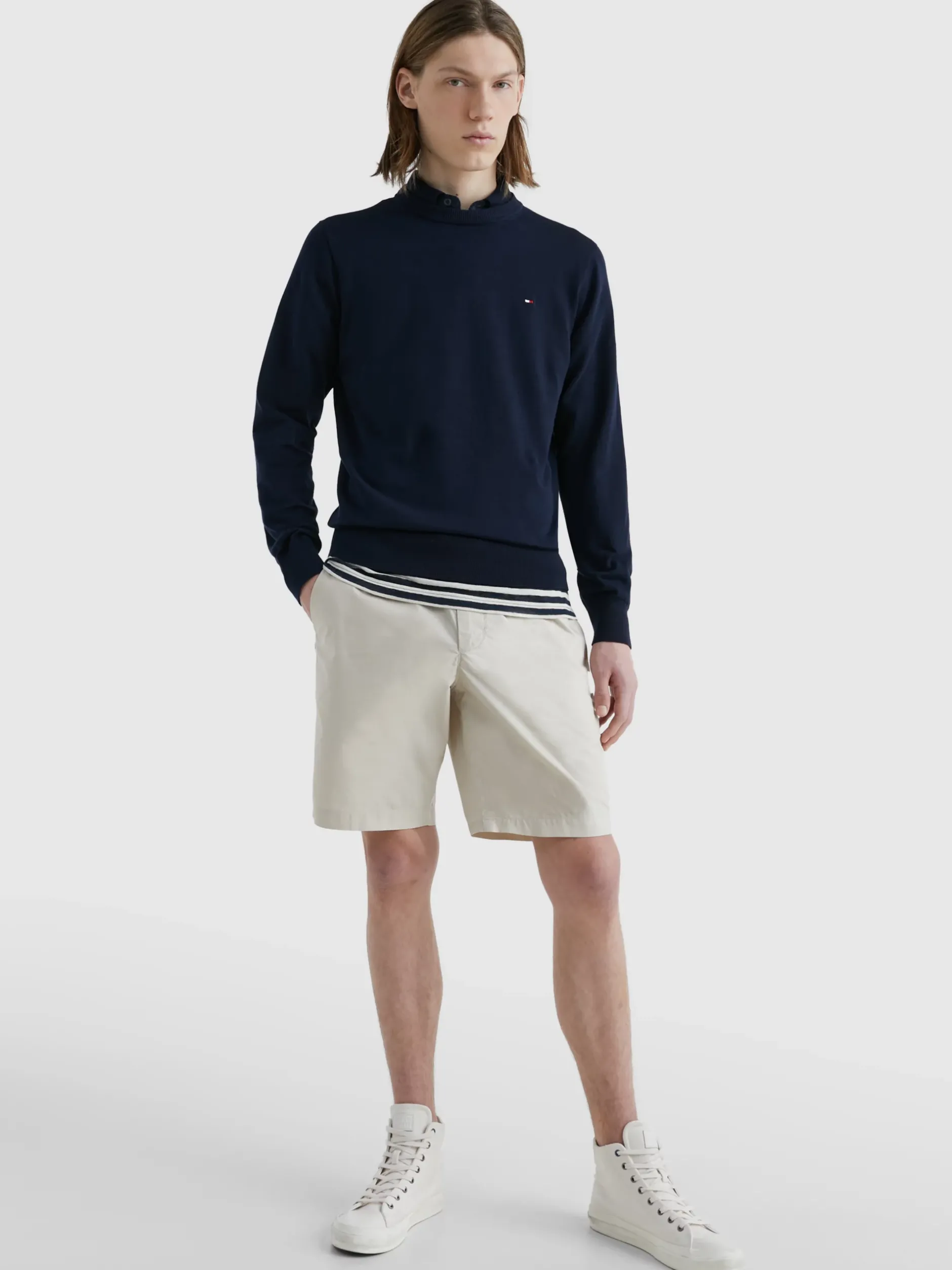 Swetry Z Okrągłym Dekoltem|Swetry*Tommy Hilfiger Sweter Z Bawełny 1985 Collection DESERT SKY