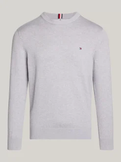Swetry Z Okrągłym Dekoltem|Swetry*Tommy Hilfiger Sweter Z Bawełny 1985 Collection MEDIUM GREY HEATHER