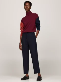 Swetry Z Golfem|Swetry*Tommy Hilfiger Sweter Z Blokami Kolorów Z Kaszmirem DEEP ROUGE