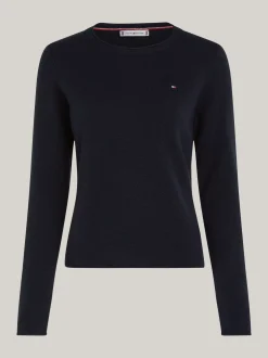 Swetry Z Okrągłym Dekoltem|Swetry*Tommy Hilfiger Sweter Z Czystej Wełny DESERT SKY