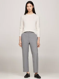 Swetry Z Okrągłym Dekoltem|Swetry*Tommy Hilfiger Sweter Z Czystej Wełny IVORY PETAL