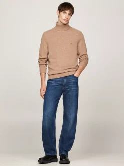 Swetry Z Golfem|Swetry*Tommy Hilfiger Sweter Z Czystej Wełny Z Golfem SAFARI CANVAS HEATHER