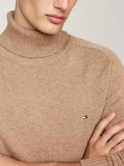 Swetry Z Golfem|Swetry*Tommy Hilfiger Sweter Z Czystej Wełny Z Golfem SAFARI CANVAS HEATHER
