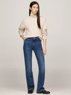 Swetry Z Golfem|Swetry*Tommy Hilfiger Sweter Z Czystej Wełny Z Golfem CLASSIC BEIGE HEATHER