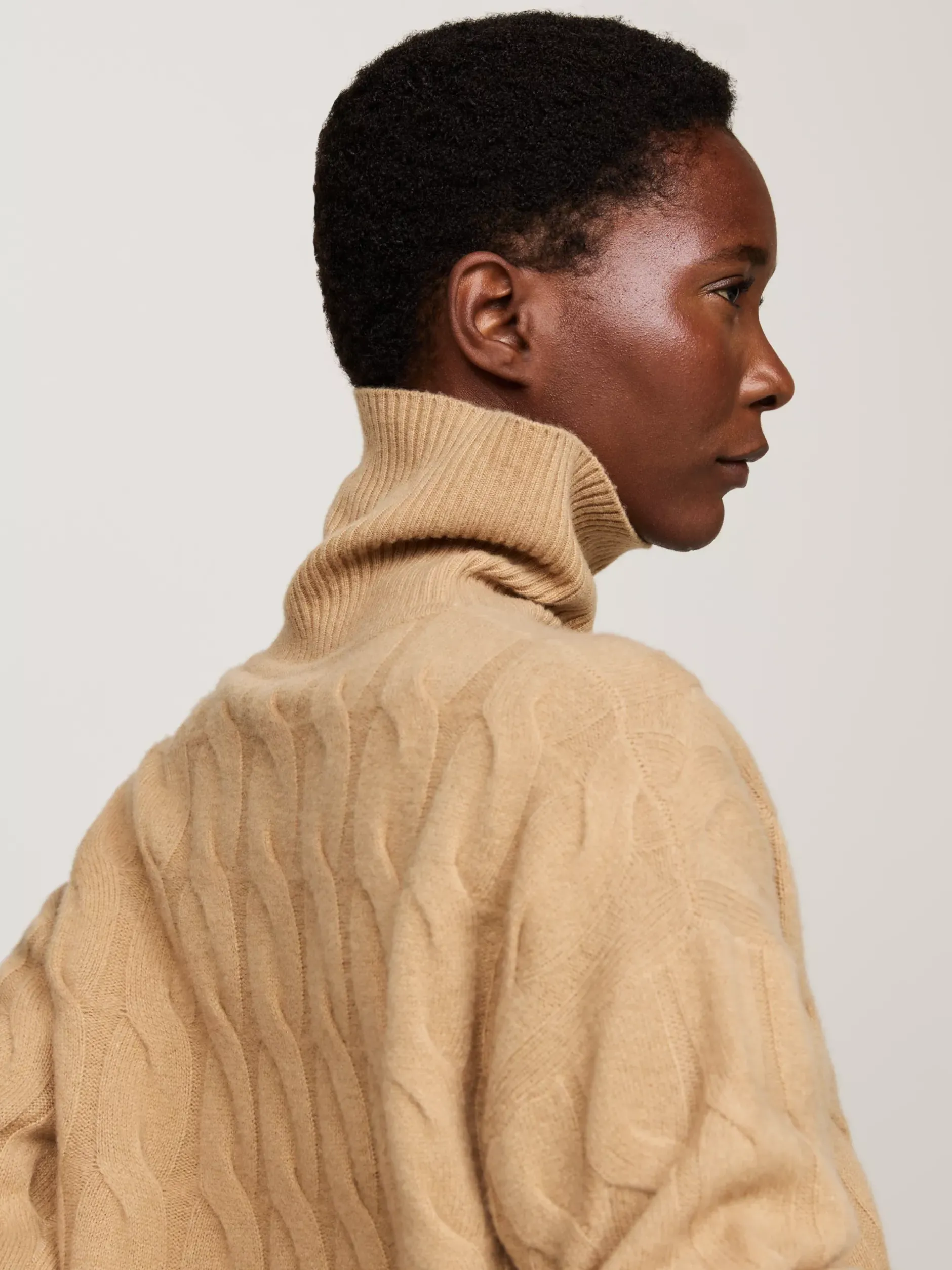 Swetry Z Golfem|Swetry*Tommy Hilfiger Sweter Z Czystej Wełny Z Golfem CLASSIC KHAKI