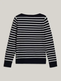 Swetry|Dzianina*Tommy Hilfiger Sweter Z Dekoltem W łódkę Z Kolekcji Adaptive BRETON STP DESERT SKY/ IVORY PETAL