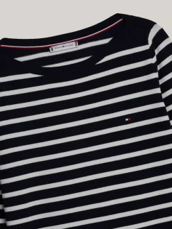 Swetry|Dzianina*Tommy Hilfiger Sweter Z Dekoltem W łódkę Z Kolekcji Adaptive BRETON STP DESERT SKY/ IVORY PETAL