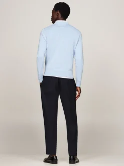 Swetry Z Okrągłym Dekoltem|Swetry*Tommy Hilfiger Sweter Z Dekoltem W Szpic I Flagą AEGEAN SEA HEATHER