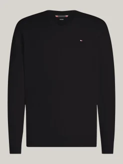 Swetry|Dzianina*Tommy Hilfiger Sweter Z Dekoltem W Szpic Z Kaszmirem BLACK