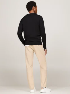 Swetry Z Okrągłym Dekoltem|Swetry*Tommy Hilfiger Sweter Z Delikatnej Wełny Z Merynosa BLACK