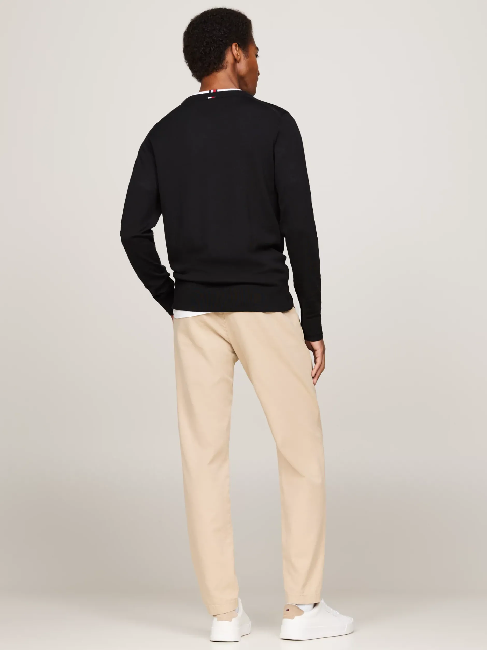 Swetry Z Okrągłym Dekoltem|Swetry*Tommy Hilfiger Sweter Z Delikatnej Wełny Z Merynosa BLACK