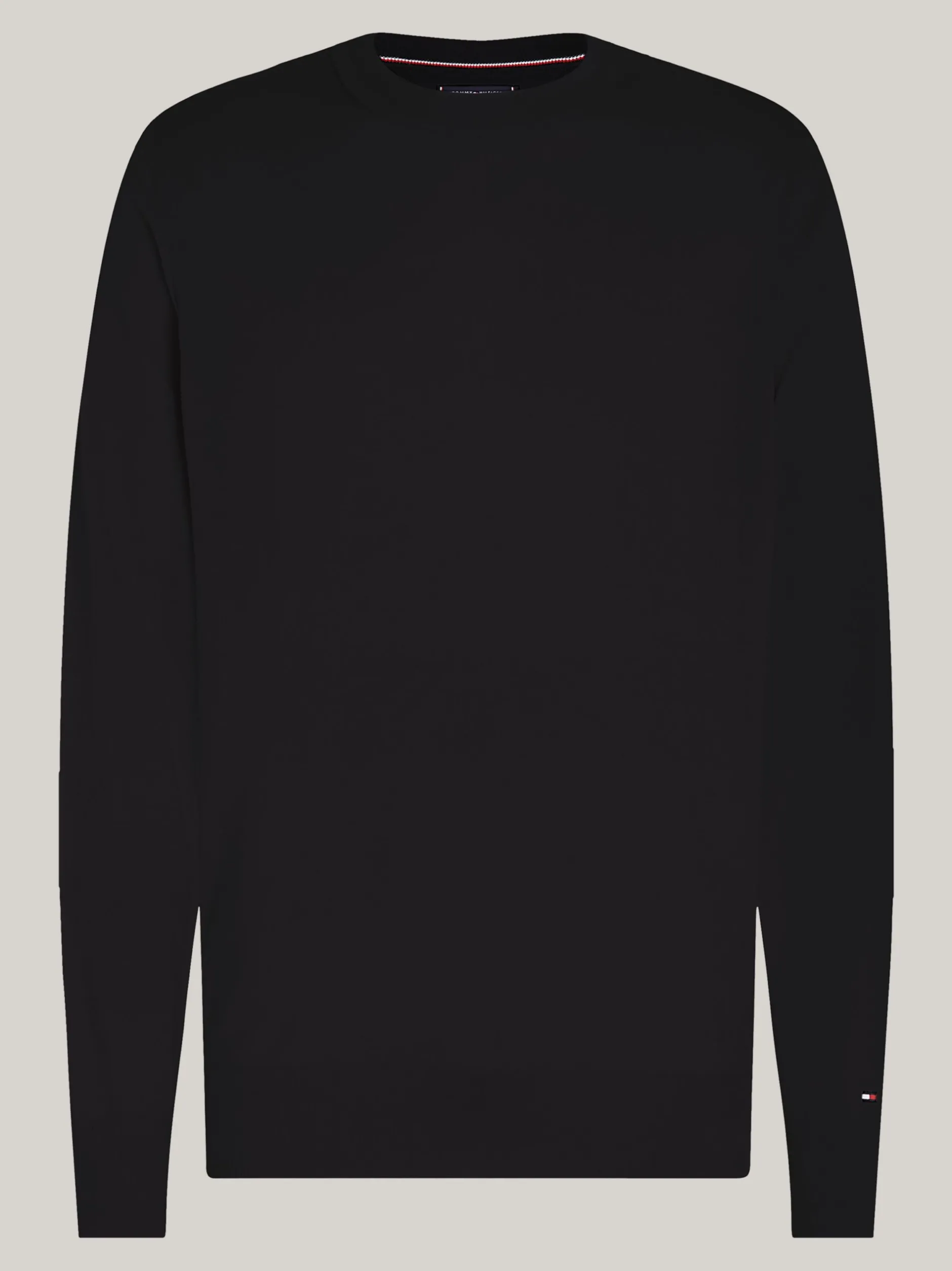 Swetry Z Okrągłym Dekoltem|Swetry*Tommy Hilfiger Sweter Z Delikatnej Wełny Z Merynosa BLACK