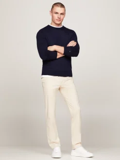 Swetry Z Okrągłym Dekoltem|Swetry*Tommy Hilfiger Sweter Z Delikatnej Wełny Z Merynosa DESERT SKY