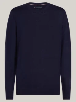 Swetry Z Okrągłym Dekoltem|Swetry*Tommy Hilfiger Sweter Z Delikatnej Wełny Z Merynosa DESERT SKY