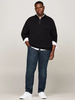 Sweter Z Zamkiem|Dzianina*Tommy Hilfiger Sweter Z Dodatkiem Kaszmiru Z Kolekcji Plus BLACK