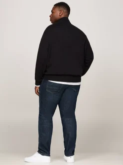 Sweter Z Zamkiem|Dzianina*Tommy Hilfiger Sweter Z Dodatkiem Kaszmiru Z Kolekcji Plus BLACK