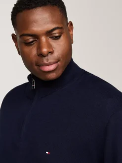 Sweter Z Zamkiem|Swetry*Tommy Hilfiger Sweter Z Dodatkiem Kaszmiru Z Kolekcji Plus DESERT SKY