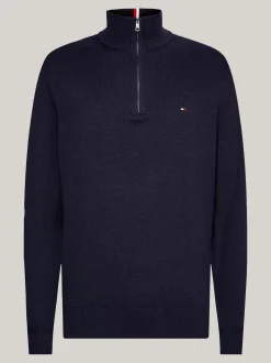 Sweter Z Zamkiem|Swetry*Tommy Hilfiger Sweter Z Dodatkiem Kaszmiru Z Kolekcji Plus DESERT SKY
