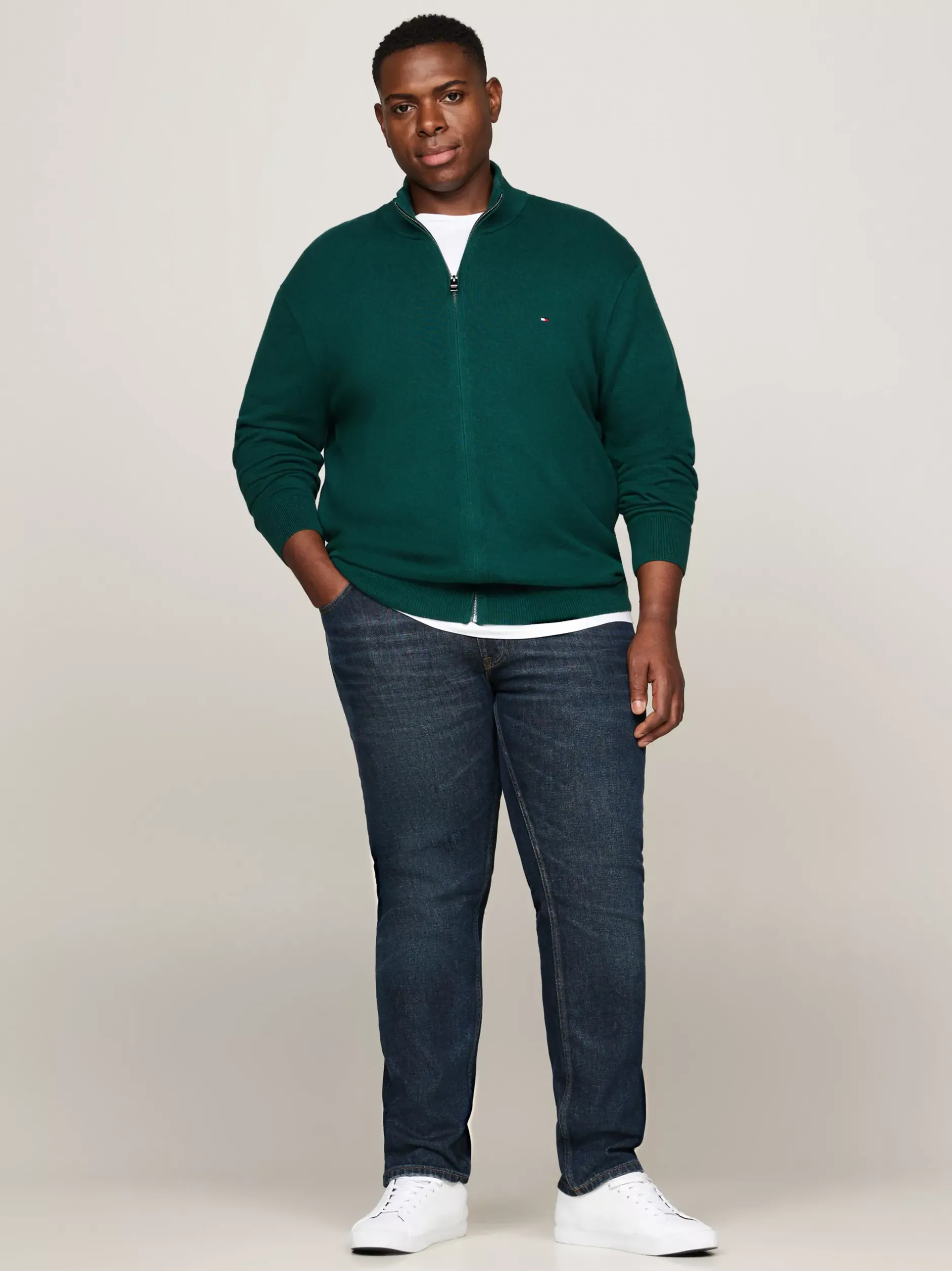 Kardigany|Swetry*Tommy Hilfiger Sweter Z Dodatkiem Kaszmiru Z Kolekcji Plus ORNAMENTAL GREEN HEATHER