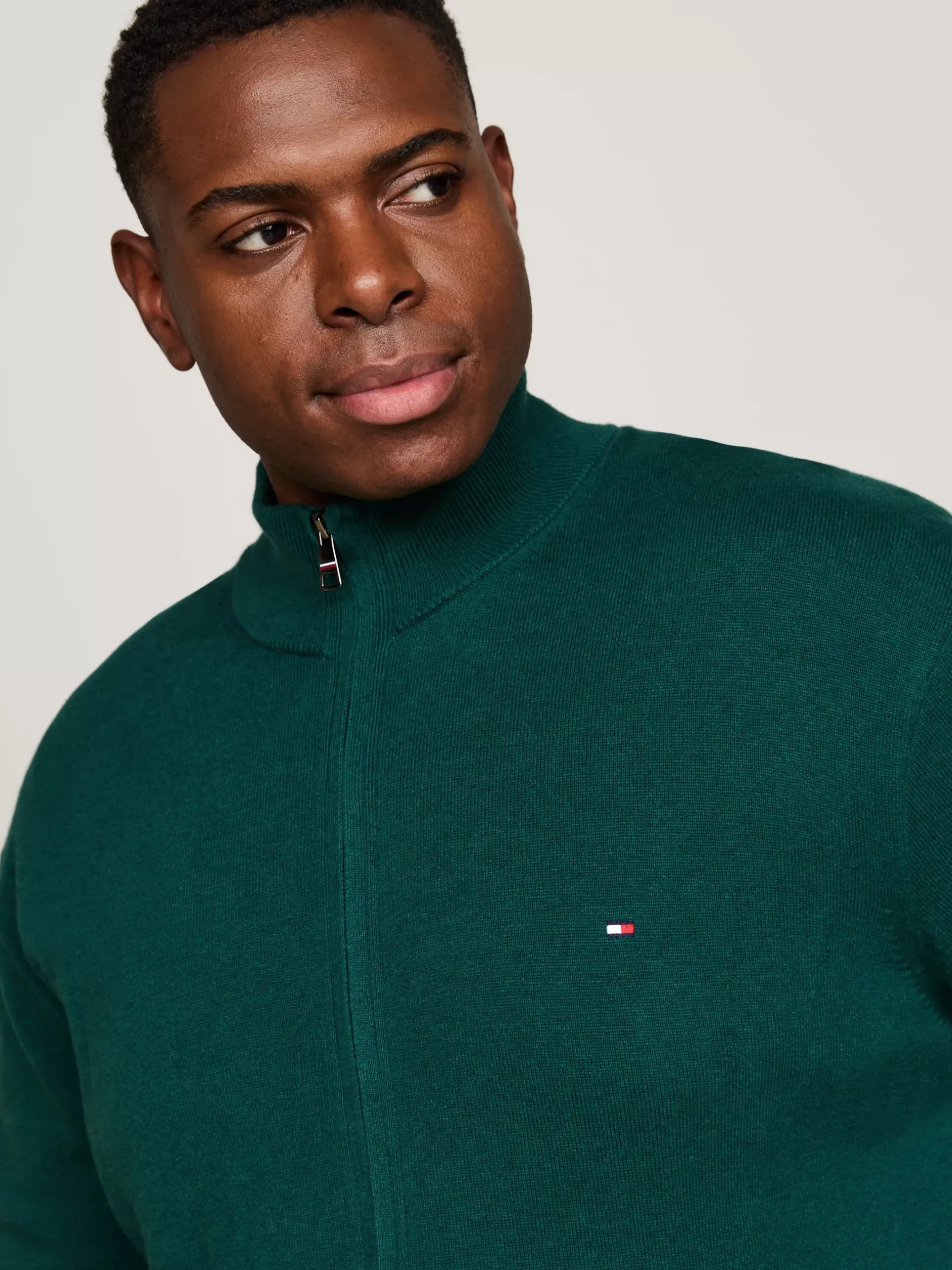 Kardigany|Swetry*Tommy Hilfiger Sweter Z Dodatkiem Kaszmiru Z Kolekcji Plus ORNAMENTAL GREEN HEATHER